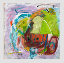 Where the Caged Bird Sings acrylic and paper on panel, 'Where the Caged Bird Sings '